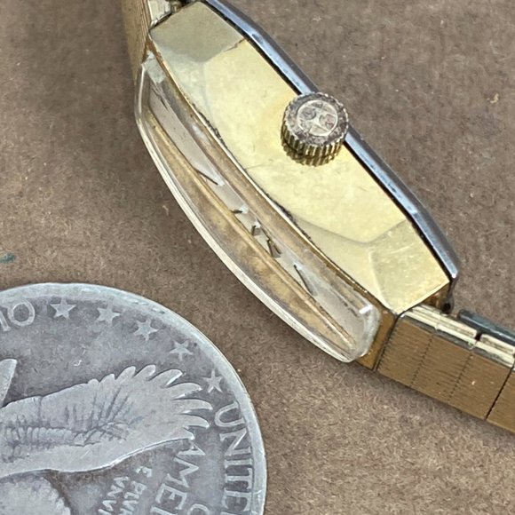 SOLD Vintage 1980's Hamilton Watch Quartz Movement Case is 10K Yellow Gold Rolle - Picture 3 of 8